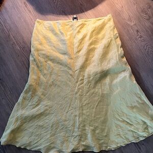 Eileen Fisher women’s silk Lightweight Yellow A-Line Skirt